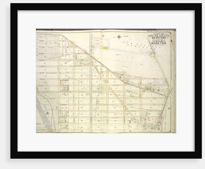 Map bounded by Woodside Ave., Celtic Ave. Highway to Calvary Cemetery, Thomson Ave; Including Greenpoint Ave., Bushwick., New York by Anonymous