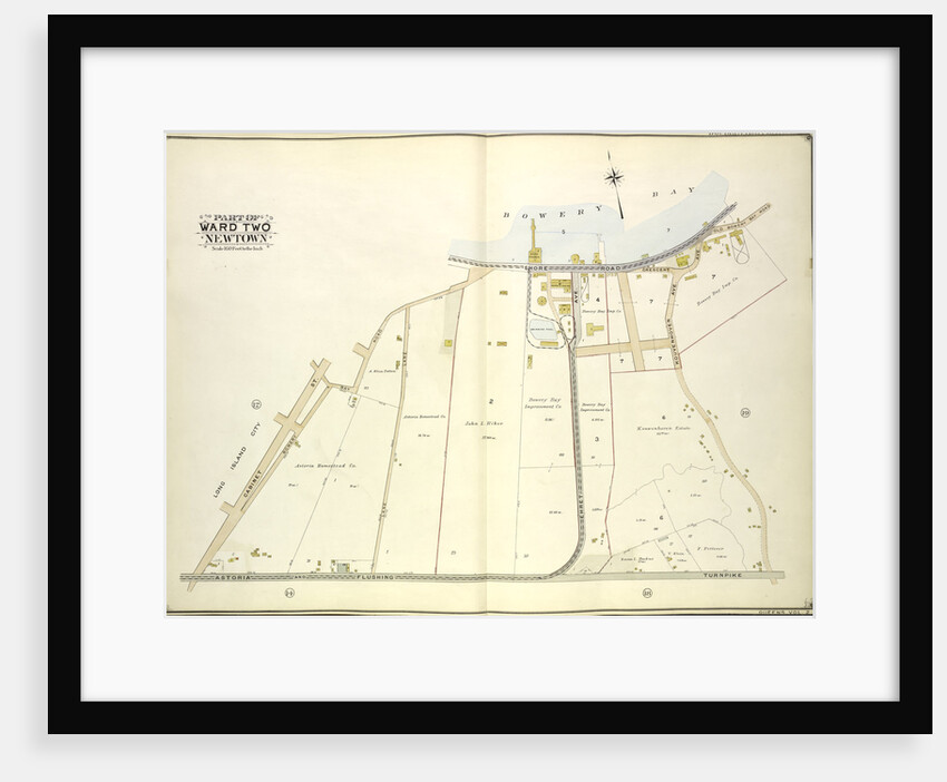 Map bounded by Long Island City, Cabinet St., Bowery Bay Road, Shore Road; Including Old Bowery Bay Road, Kouvenhoven Ave., Astoria and Flushing Turnpike, New York by Anonymous