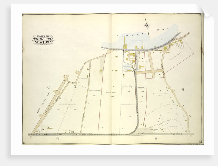 Map bounded by Long Island City, Cabinet St., Bowery Bay Road, Shore Road; Including Old Bowery Bay Road, Kouvenhoven Ave., Astoria and Flushing Turnpike, New York by Anonymous