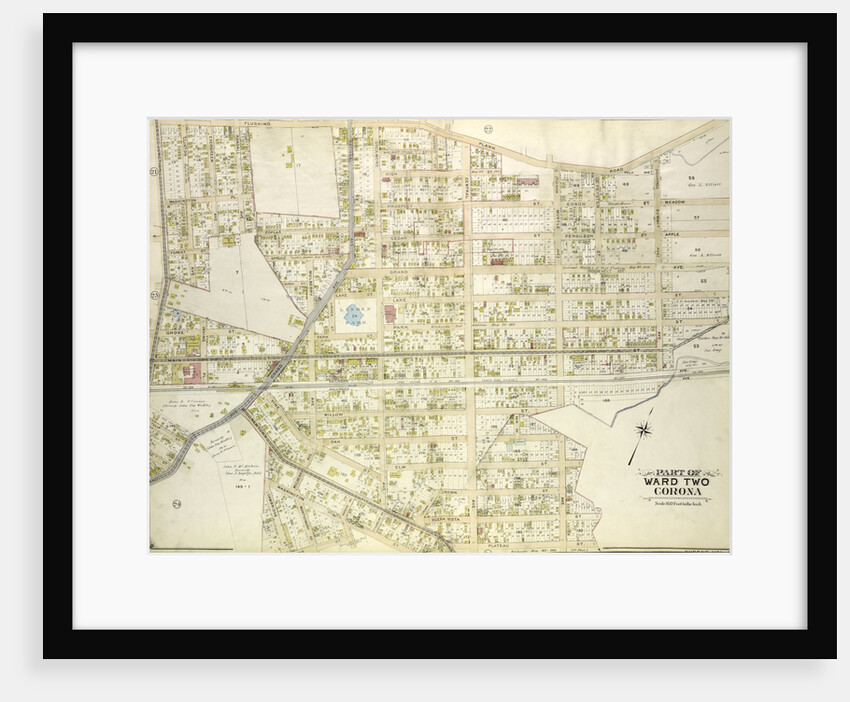 Map bounded by Flushing Plank Road, Peartree Summit Ave., Meadow St., Apple St., Grand Ave. Roosevelt St., Lake St., Park St., Rail Road Ave., Willow St., New Ave., Oak St., New York by Anonymous