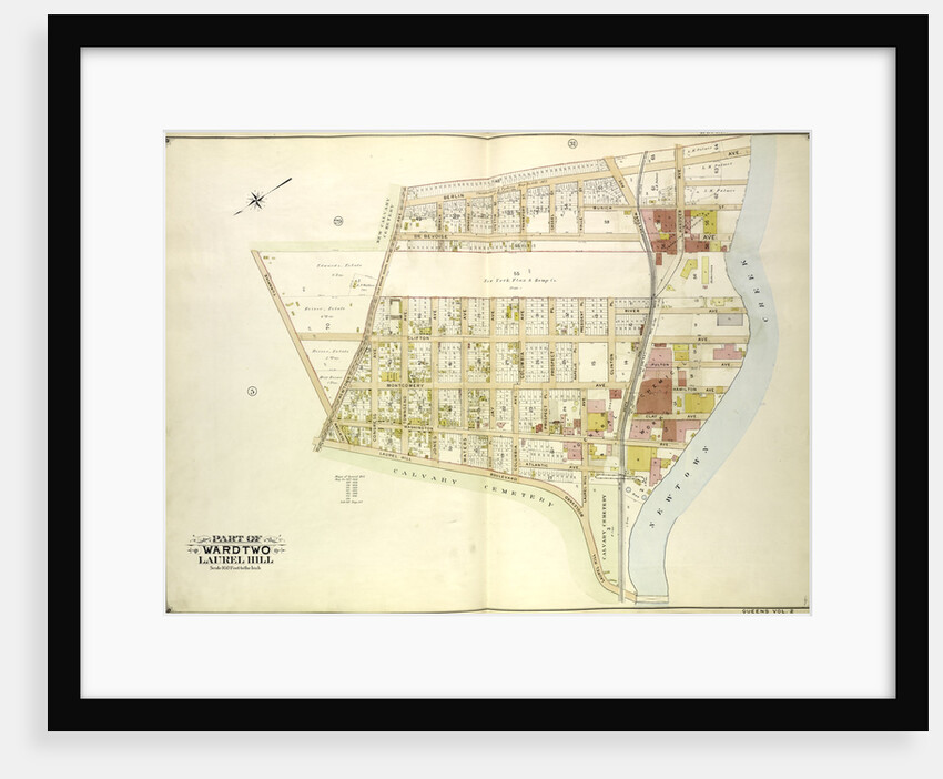 Map bounded by Berlin Ave., Newtown Creek, Laurel Hill Boulevard; Including Newtown Ave., Old Brook School Road, Newtown Turnpike, New York by Anonymous