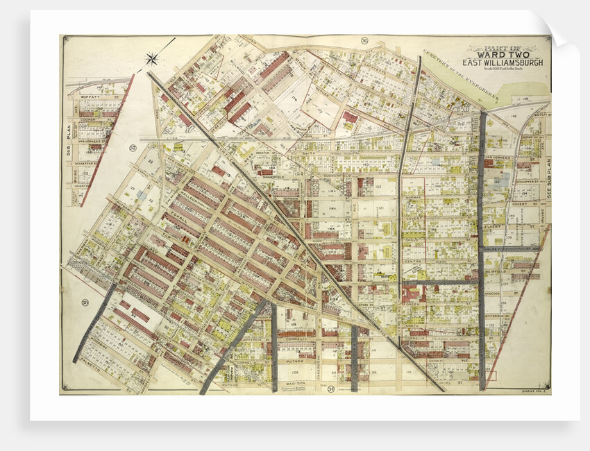 Map bounded by Cooper Ave., Moffatt St., Irving Ave., Boundary line between borough of Queens and Brooklyn, Wyckof Ave., Madison St. Ivy St., Putnam Ave., Forest, New York by Anonymous