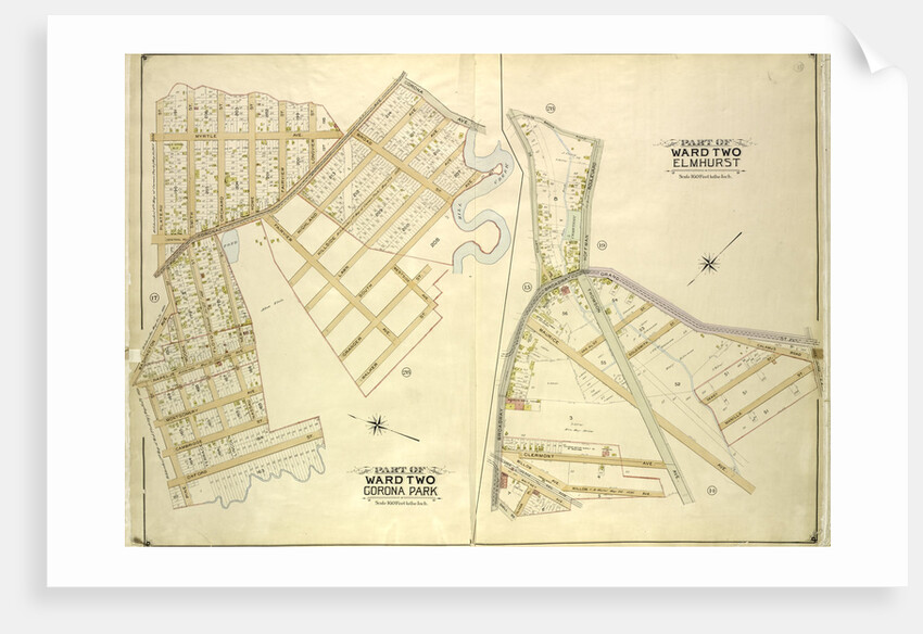 Map bounded by Corona Ave., Mill Creek, Walker St., Oxford St., Pine St., Washington Ave; Including Plateau St., Smith St., Orchard St., Home St., Fairview St., Longview St; Part of Ward Two Elm., New York by Anonymous