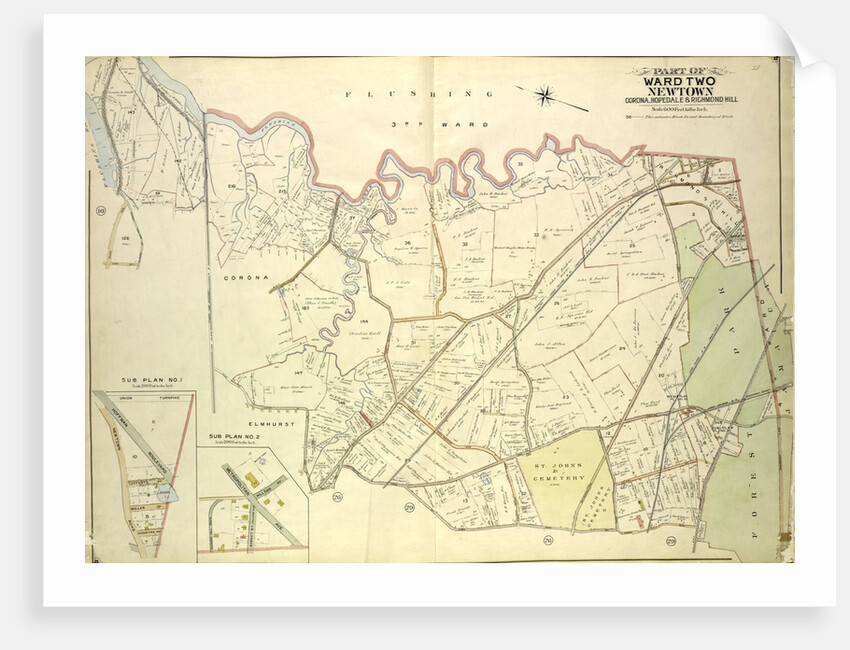 Map bounded by Flushing Creek, Old Town of Jamaica and Newtown, Boundary Line between Jamaica and Newtown, Dry Harbor Road, Trotting., New York by Anonymous