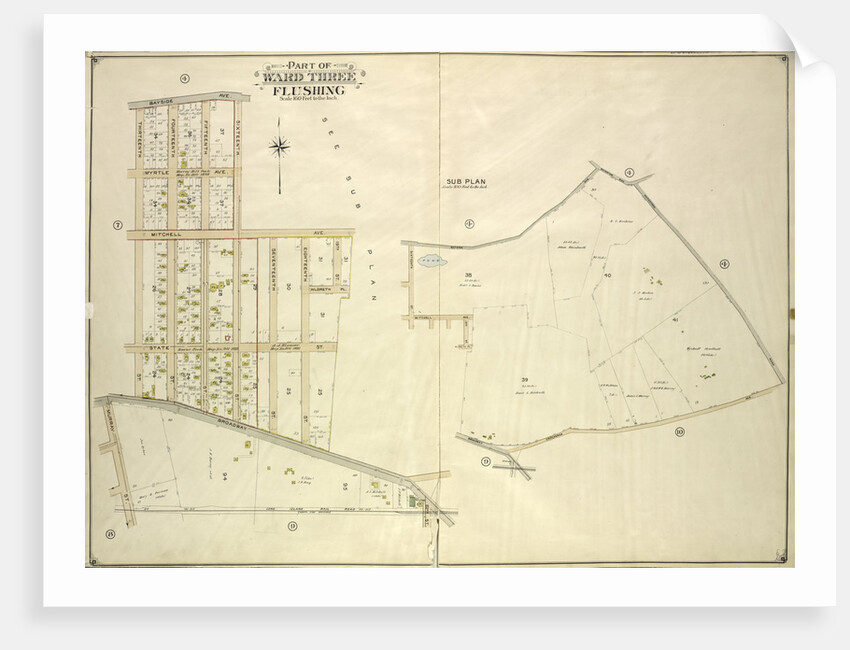 Map bounded by Bayside Ave., Myrtle Ave., Mitchell Ave., Hildreth Pl., Broadway; Including Murray St., 13th St., 14th St., 15th St., 16th St., 17th St., 18th St., 19th St., New York by Anonymous