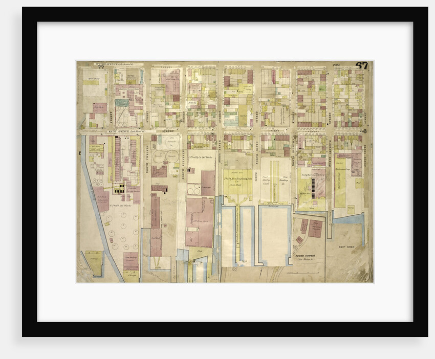 Map bounded by Wythe Ave., North 6th St., East River, Kent Ave; Including North 12th St., North 11th St., North 10th St., North 9th St., North 8th St., North 7th St., New York by Anonymous