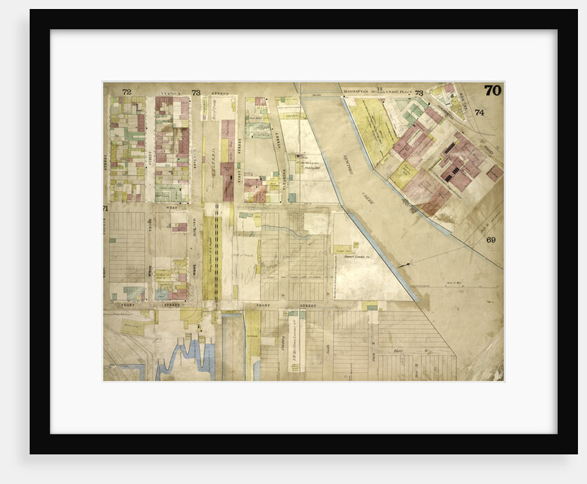 Map bounded by Vernol Ave., Manhattan Ave. late Union Ave., Commercial St., Box St., Bell St. Not Opened, Newtown Creek, River St; Including Pier St., Dock St., South St., Flushing St., Front St., New York by Anonymous