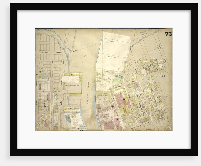 Map bounded by Jacks Creek, Ranton St., Pequod St., Shawnet St., Paidge Ave., Prorost St., Eagle St., Du Pont St., Clay St., Box St; Including Manhattan Ave. Late Union Place, Ash St., Oakland, New York by Anonymous