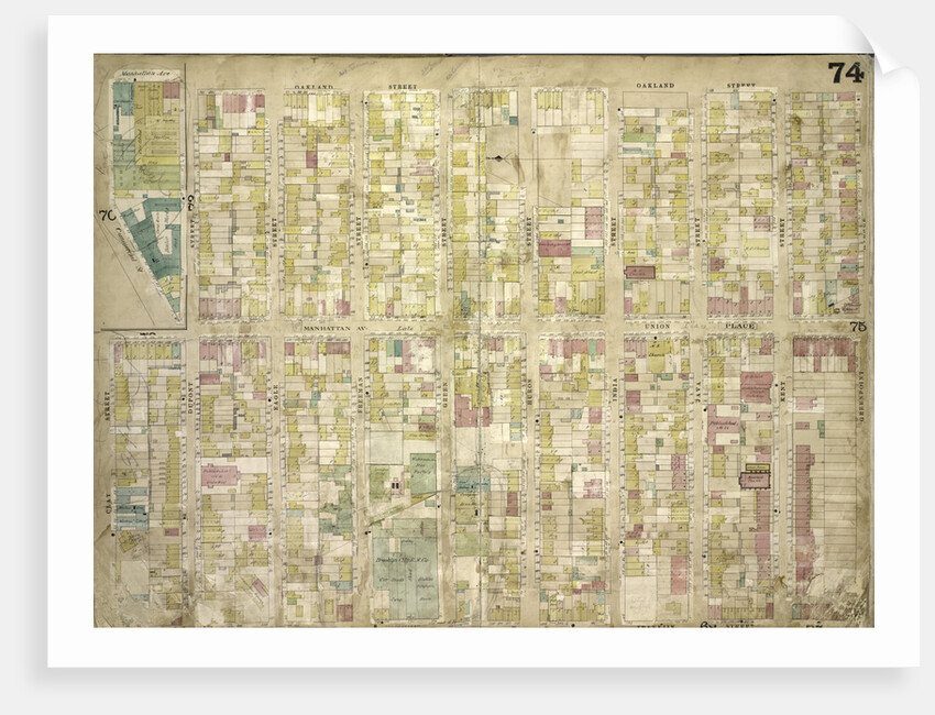 Map bounded by Manhattan Ave. Late Union Place, Commercial St., Oakland St., Greenpoint St., Franklin St., Clay St., Dupoint St; Including Eagle St., Freeman St., Green St., Huron St., New York by Anonymous