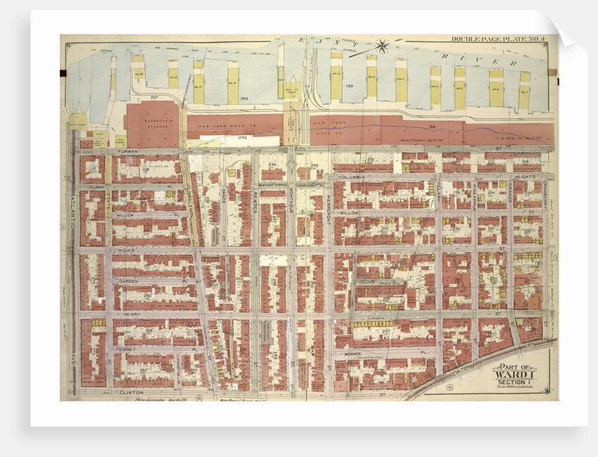 Map bounded by Atlantic Ave., Furman St., Columbia Heights; IncludingCranberry St., Fulton St., Clinton St., New York by Anonymous