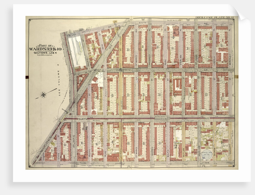Map bounded by 6th Ave., Berkeley PL., Sackett St; Including3rd Ave., Flatbush Ave, Atlantic Ave., New York by Anonymous