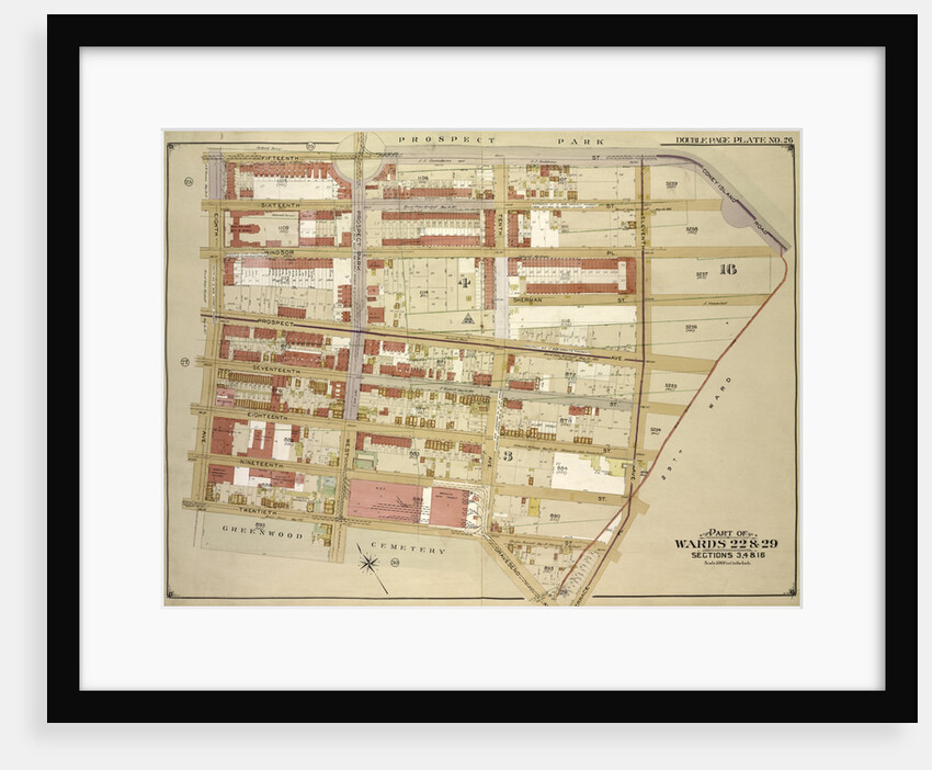 Map bounded by 15th St., Coney Island Road, Old City Line, 11th Ave; IncludingTerrace PL., Gravesend Ave., 12th St., 8th Ave., New York by Anonymous