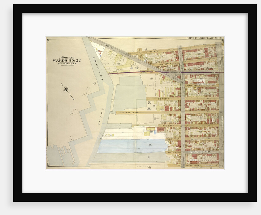 Map bounded by Hamilton Ave., 15th St., 4th Ave; Including23rd St., Gowanus Canal., New York by Anonymous