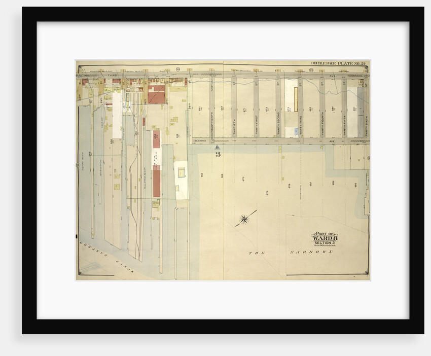 Map bounded by 3rd Ave., 36th St; Including2nd Ave., Gowanus Canal., New York by Anonymous