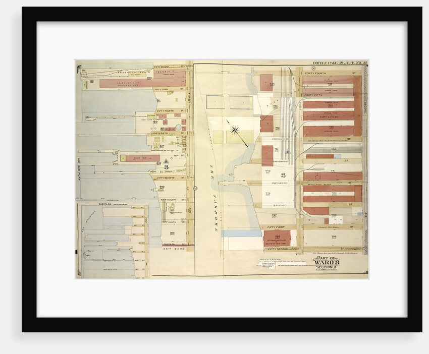 Map bounded by 52nd St., 44th St., 2nd Ave., 1st Ave., 45th St., 46th St., 47th St., 48th St., 49th St., 50th St; Including51st St., 53rd St., 54th St., 55th St., 56th St., New York by Anonymous