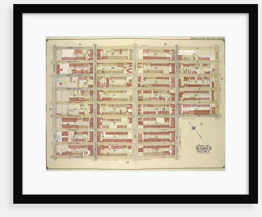 Map bounded by 44th St., 6th Ave., 49th St; Including 5th Ave., 42nd St., 2nd Ave., New York by Anonymous