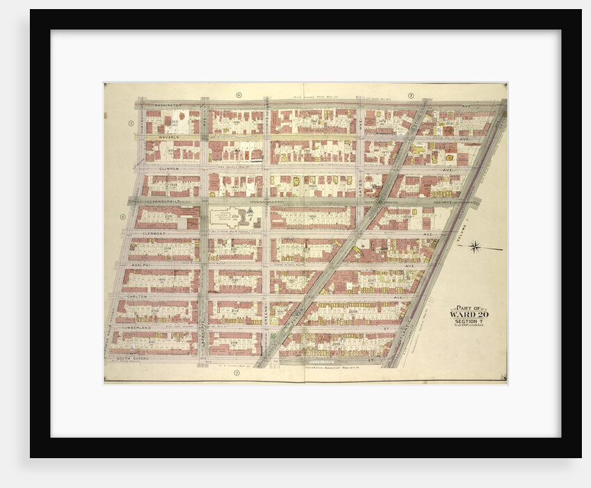 Map bounded by Washington Ave., Atlantic Ave; Including South Oxford St., De Kalb Ave., New York by Anonymous