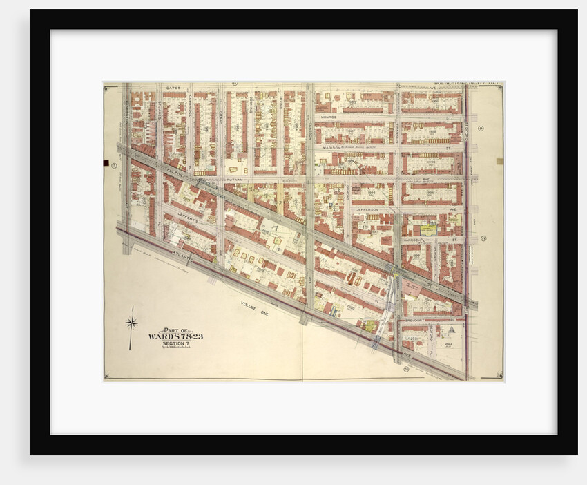 Map bounded by Gates Ave., Bedford Ave; Including Atlantic Ave., Washington Ave., New York by Anonymous