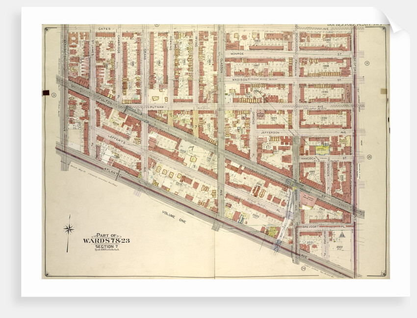 Map bounded by Gates Ave., Bedford Ave; Including Atlantic Ave., Washington Ave., New York by Anonymous