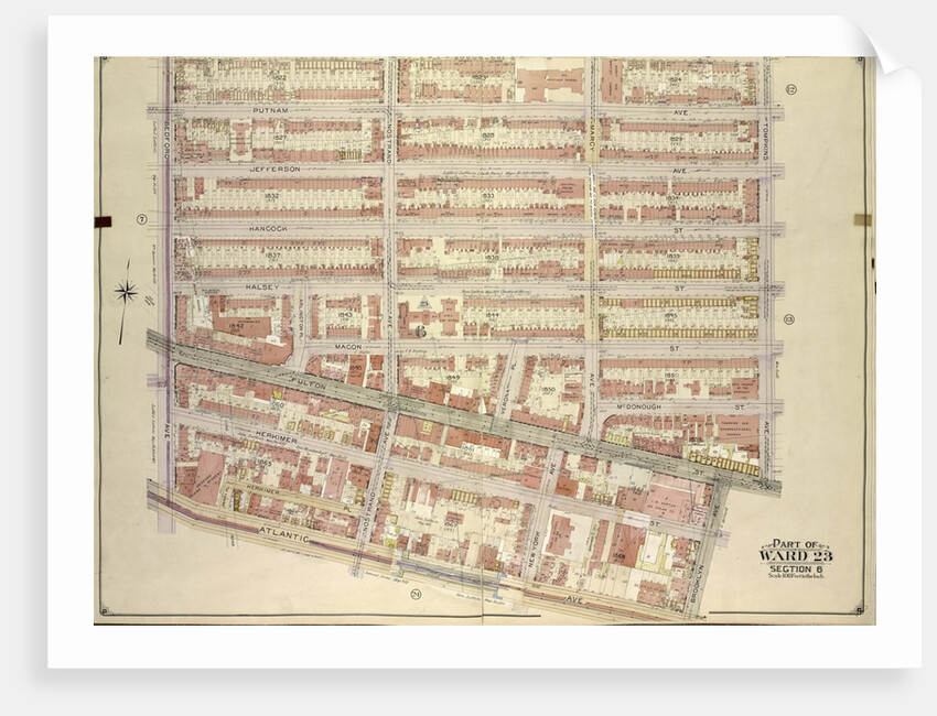 Map bounded by Madison St., Tompkins Ave; Including Brooklyn Ave., Atlantic Ave., Bedford Ave., New York by Anonymous