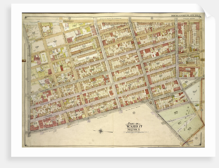 Map bounded by Humboldtdt St., Engert Ave., Bedford Ave; IncludingManhattan Ave., Greenpoint Ave., Calyer St., Meserole Ave., New York by Anonymous