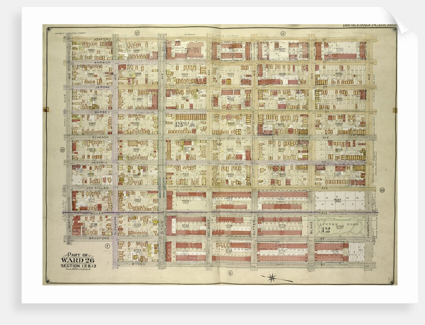 Map bounded by Ashford St., Dumont Ave., Wyona St; Including Glenmore Ave., Bradford St., Liberty Ave., New York by Anonymous
