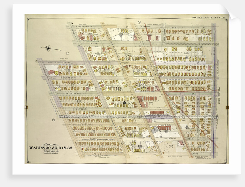 Map bounded by E. 21st St., Kenmore Pl., Avenue G, Argyle Road; Including Dorchester Road, E. 19th St., Ditmas Ave., New York by Anonymous