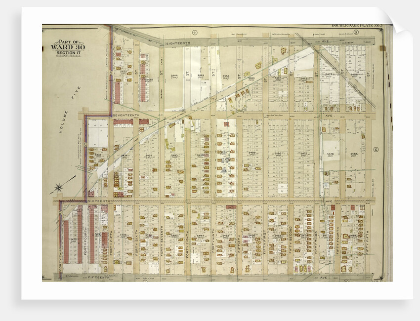 Map bounded by 18th Ave., 55th St., 15th Ave; Including 43rd St., 16th Ave., 44th St., 45th St., New York by Anonymous