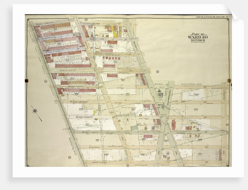 Map bounded by 72nd St., 7th Ave; Including 10th Ave., 81st St., 5th Ave., New York by Anonymous
