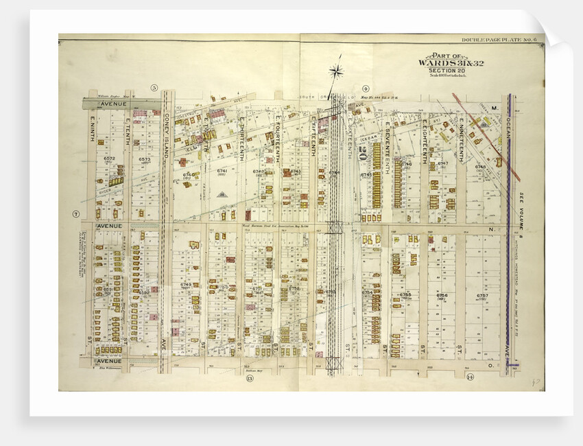 Map bounded by Avenue M, Ocean Ave; Including Avenue O, E. 9th St., New York by Anonymous