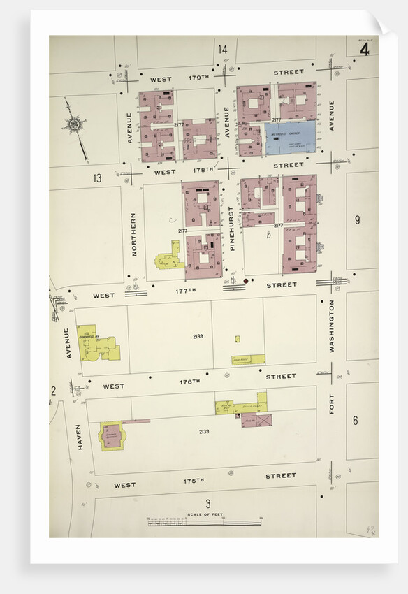 Map bounded by W. 179th St., Fort Washington Ave., W. 175th St., Haven Ave., New York by Anonymous