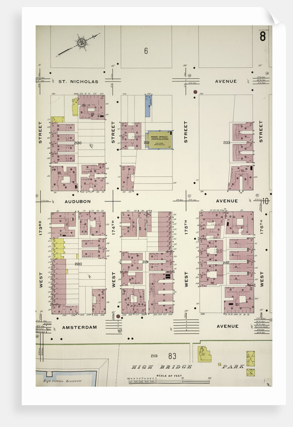 Map bounded by St. Nicholas Ave., W. 176th St., Amsterdam Ave., W. 173rd St., New York by Anonymous
