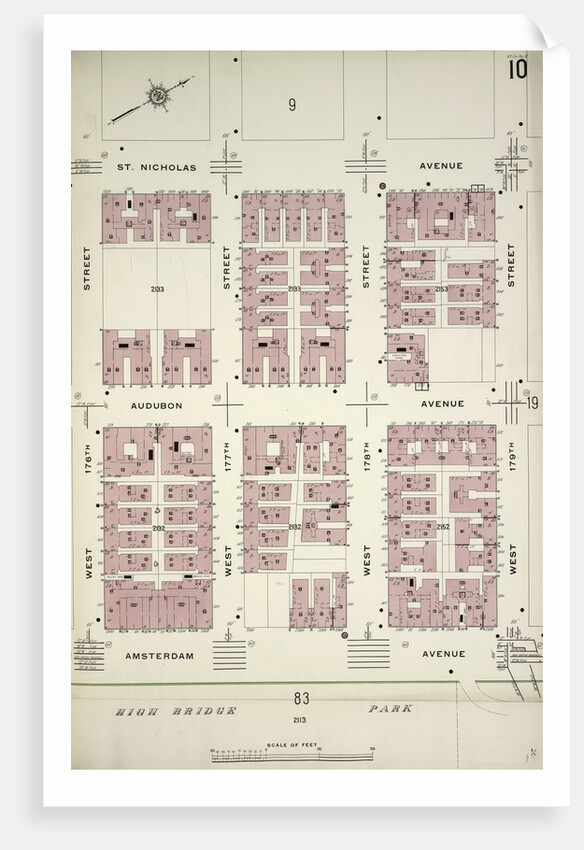 Map bounded by St. Nicholas Ave., W. 179th St., Amsterdam Ave., W. 176th St., New York by Anonymous