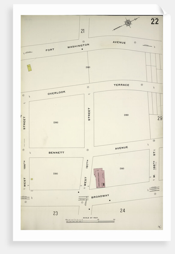 Map bounded by Fort Wasshington Ave., W. 188th St., Broadway, W. 186th St., New York by Anonymous