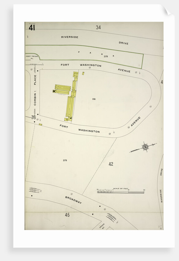 Map bounded by Riverside Drive, Broadway, Corbin Place, New York by Anonymous