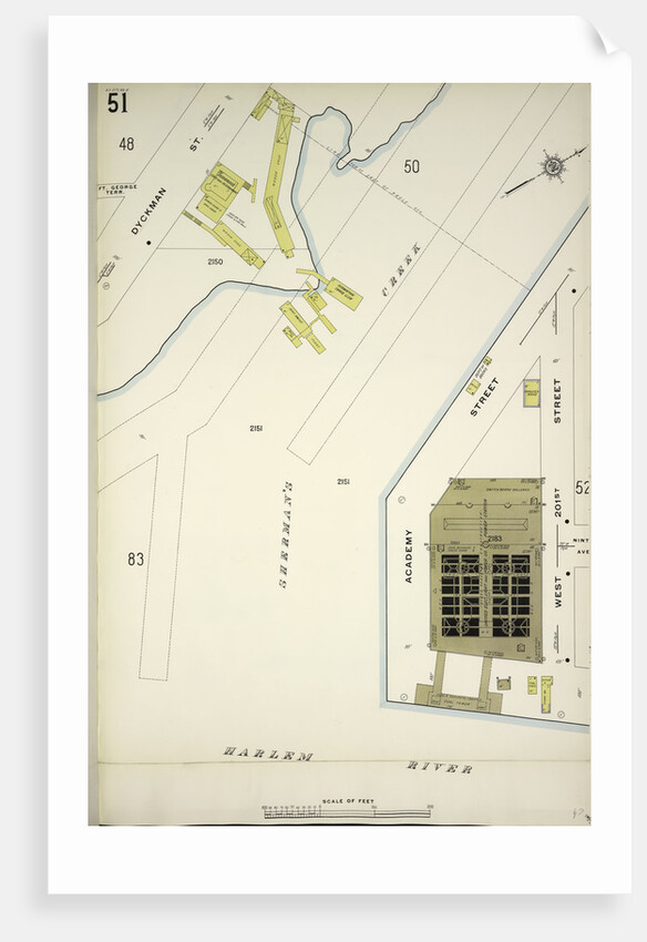 Map bounded by Dyckman St., W. 201st St., Harlem River, New York by Anonymous