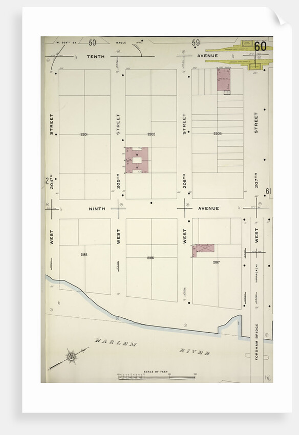 Map bounded by 10th Ave., W. 207th St., Harlem River, W. 204th St., New York by Anonymous