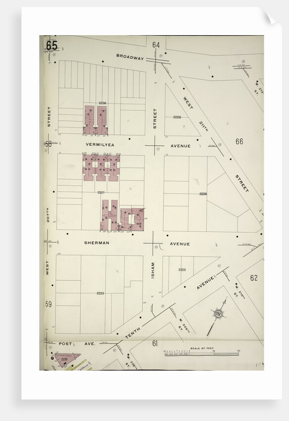 Map bounded by Broadway, W. 211th St., 10th Ave., Post Ave., W. 207th St., New York by Anonymous