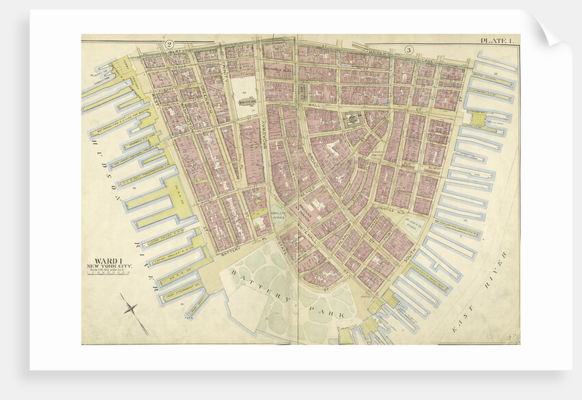 Map bounded by Liberty St., Maiden Lane, East River, Hudson River, New York by Anonymous