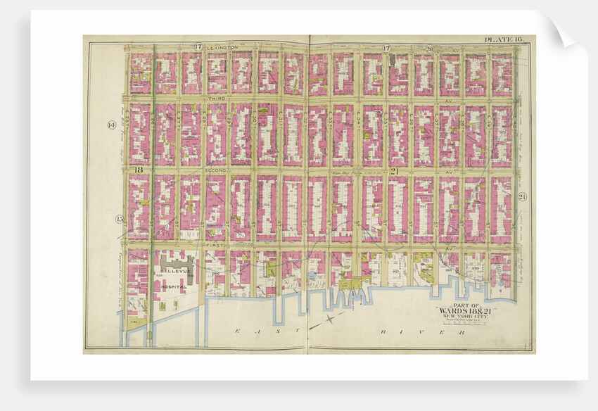 Map bounded by Lexington Ave., E. 40th St., East River, E. 25th St., New York by Anonymous