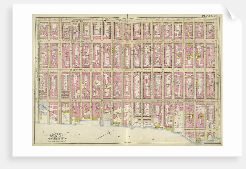Map bounded by Lexington Ave., E. 57th St., East River, E. 40th St., New York by Anonymous