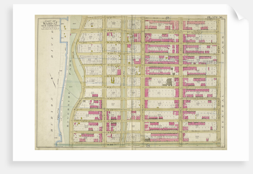 Map bounded by W. 97th St., Central Park W., W. 86th St., Hudson St., New York by Anonymous