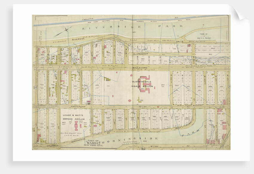 Map bounded by Hudson River, W. 125th St., 9th Ave., W.1 08th St., New York by Anonymous