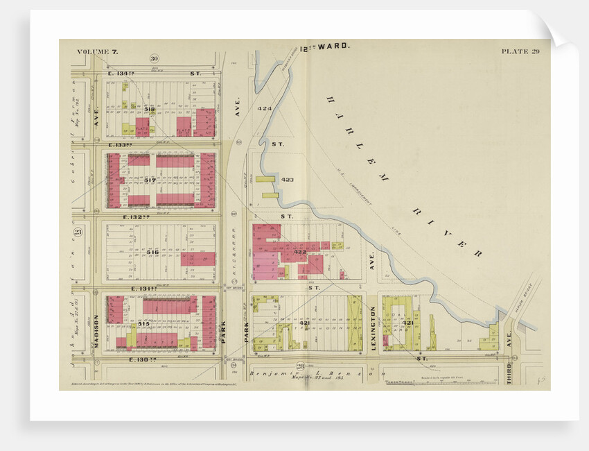 Map bounded by E. 134th St., Harlem River, E. 130th St., Madison Ave., New York by Anonymous