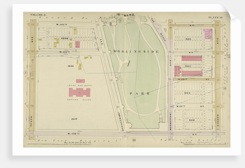 Map bounded by W. 114th St., 8th Ave., W. 110th Sst., 10th Ave., New York by Anonymous