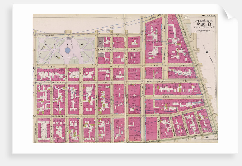 Map bounded by Waverly Place, Astor Place, Bowery, 4th Ave., E. Houston St., W. Houston St., Mac Dougal St., New York by Anonymous