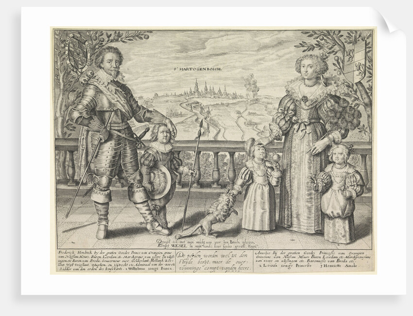 Family Portrait of Frederik Hendrik, Amalia and their children William II, Henriette and Louise Henriette Amalia by Crispijn van de Passe II