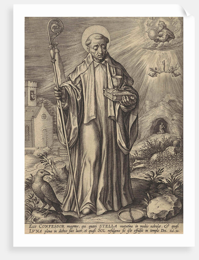 H Benedict of Nursia by Hieronymus Wierix