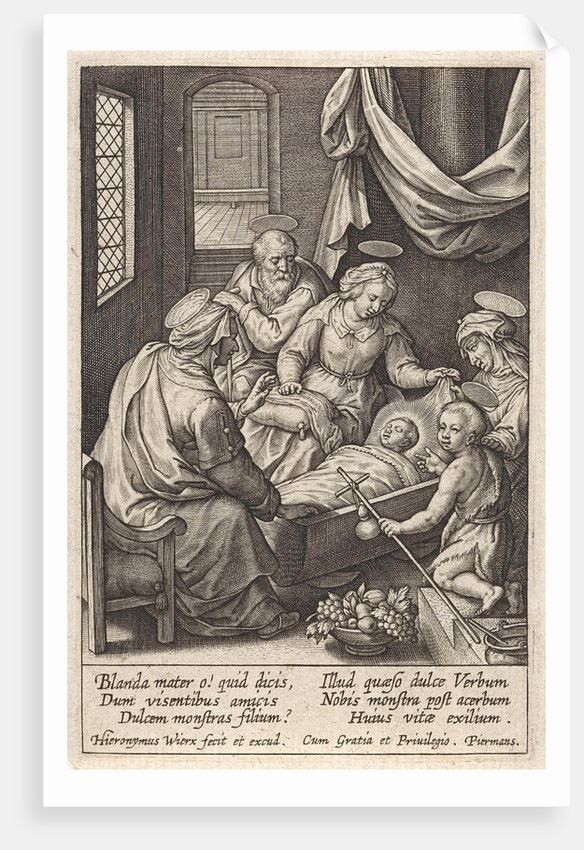 Christ child sleeps in the crib by Hieronymus Wierix