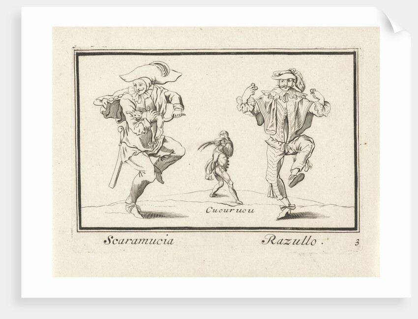 Scaramouche, Cucurucu and Razullo. Anthonie de Winter by Cornelis Danckerts II